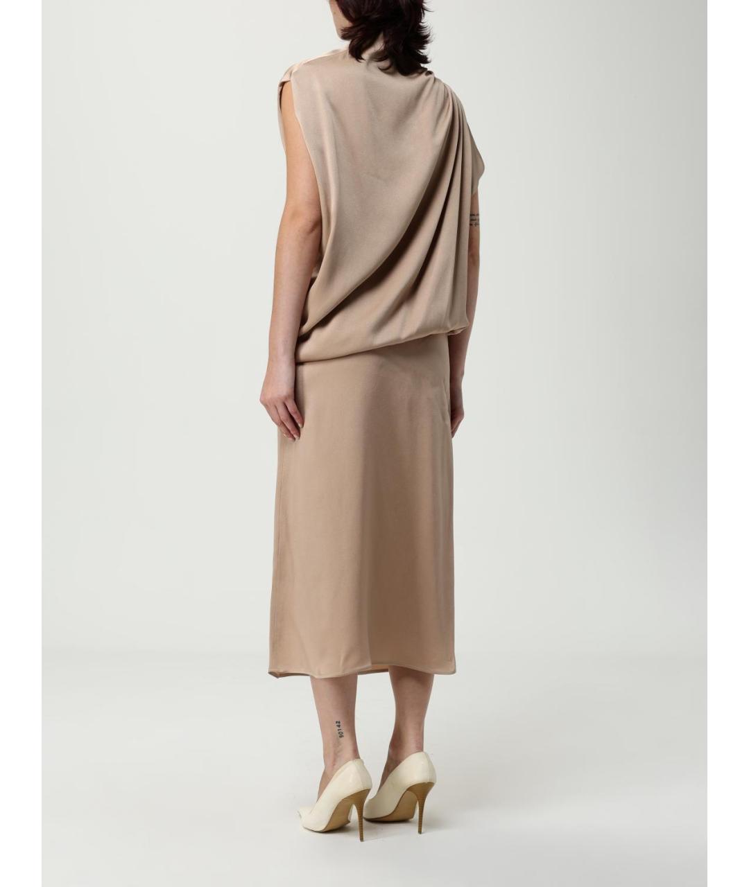 FABIANA FILIPPI Бежевое вискозное вечернее платье, фото 2