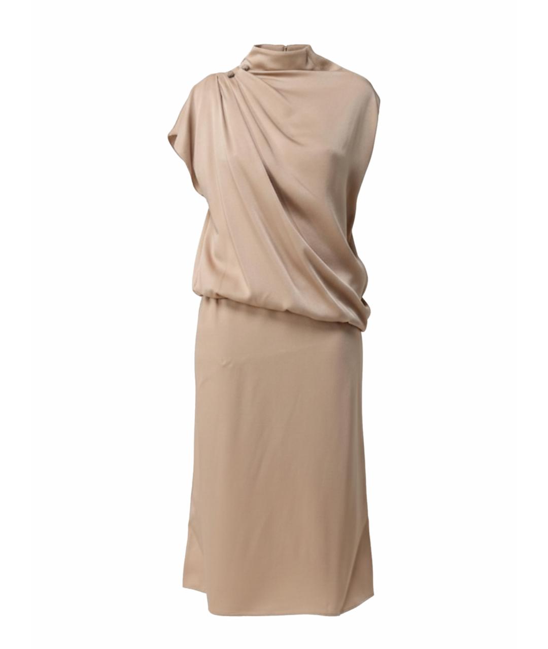 FABIANA FILIPPI Бежевое вискозное вечернее платье, фото 1