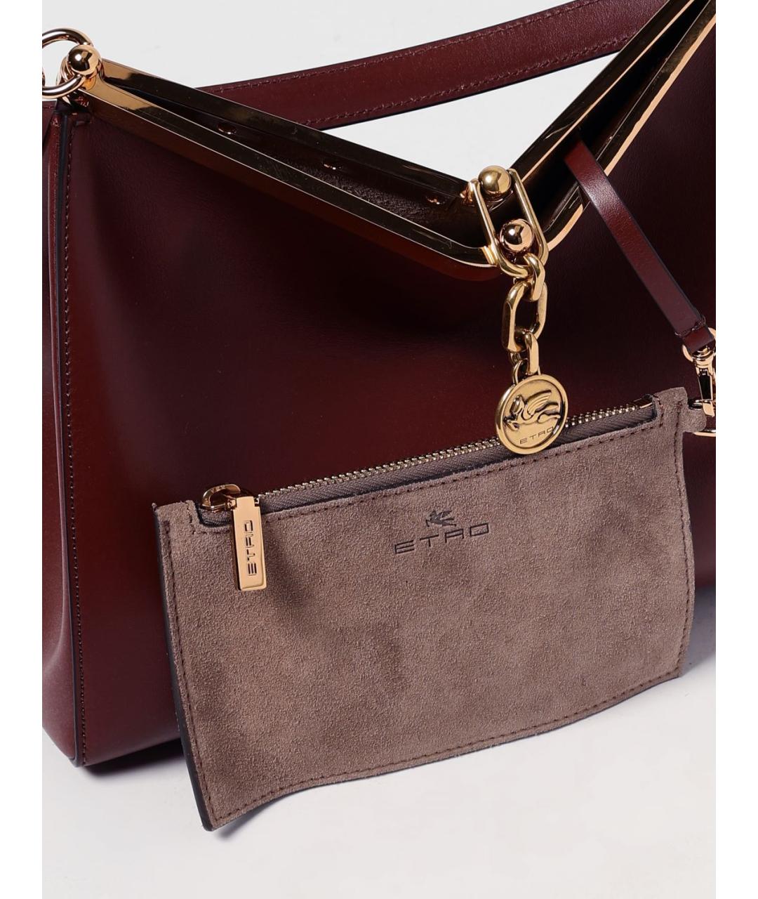 ETRO Коричневая кожаная сумка через плечо, фото 4