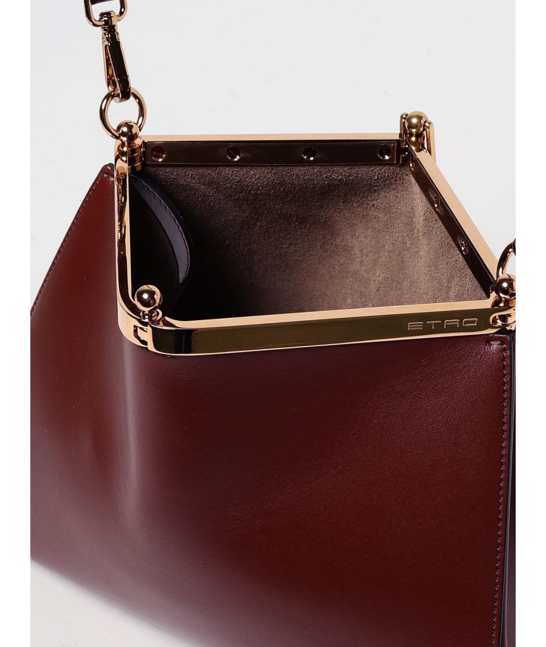 ETRO Коричневая кожаная сумка через плечо, фото 5