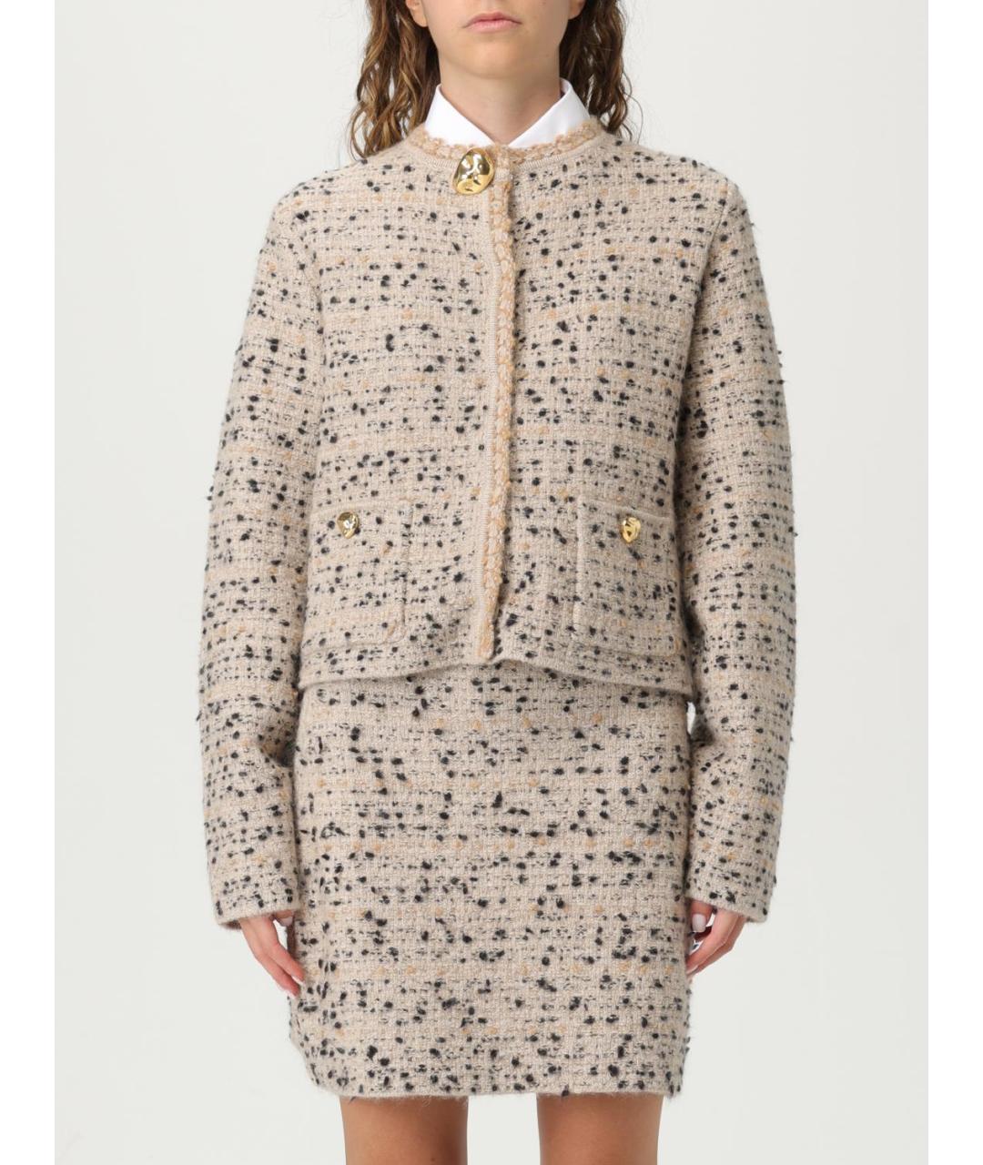 FABIANA FILIPPI Бежевый шерстяной жакет/пиджак, фото 2