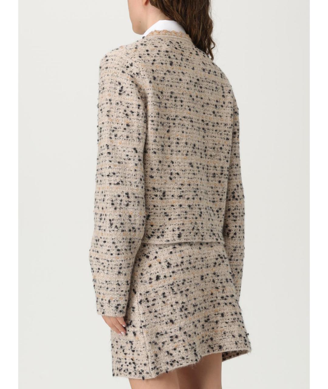 FABIANA FILIPPI Бежевый шерстяной жакет/пиджак, фото 4