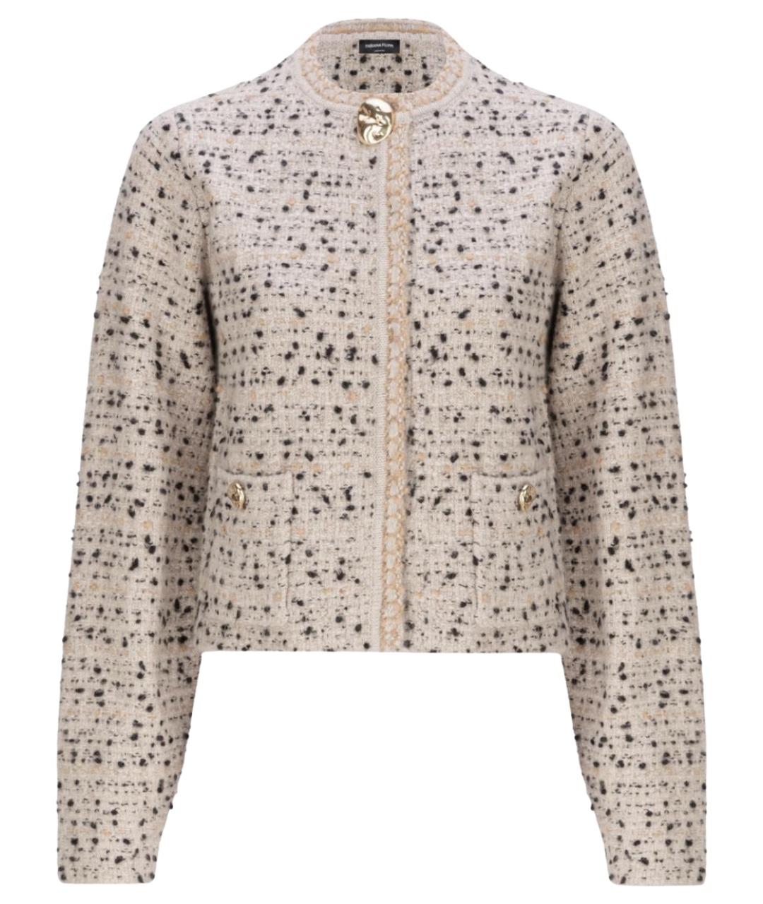 FABIANA FILIPPI Бежевый шерстяной жакет/пиджак, фото 1