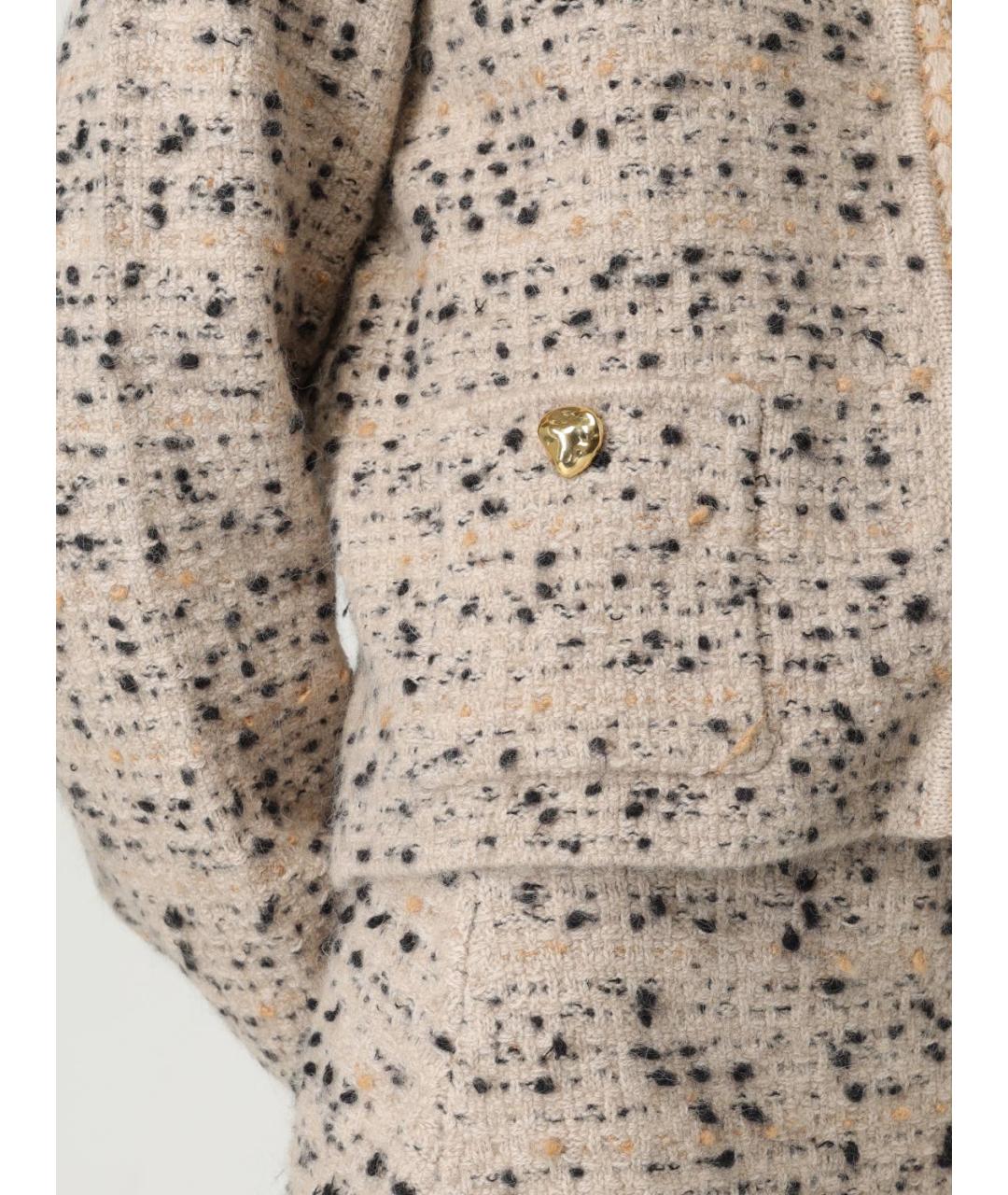 FABIANA FILIPPI Бежевый шерстяной жакет/пиджак, фото 6