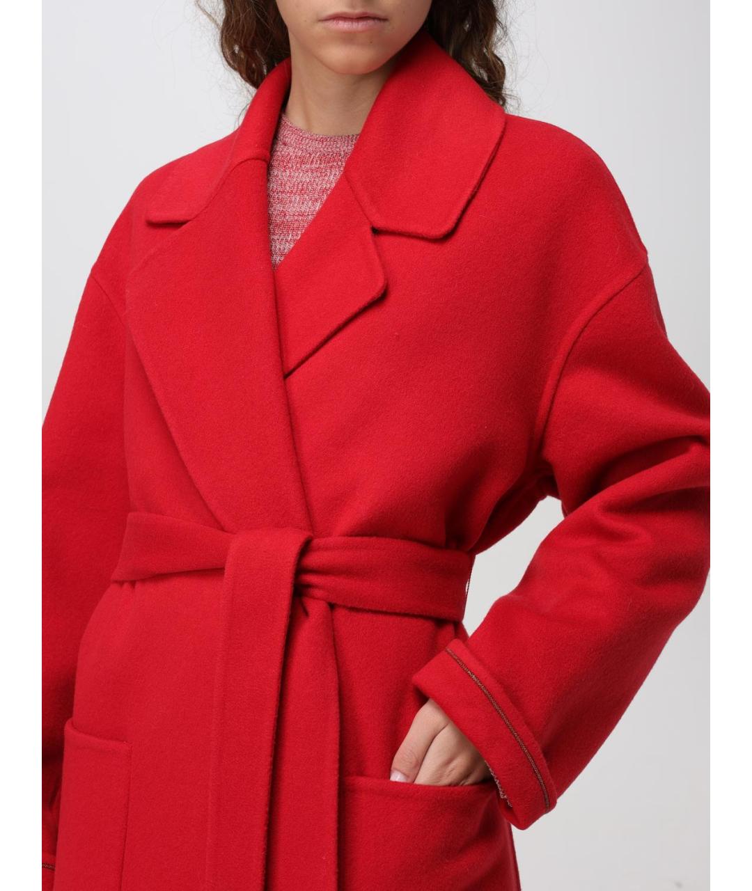 FABIANA FILIPPI Красное шерстяное пальто, фото 6
