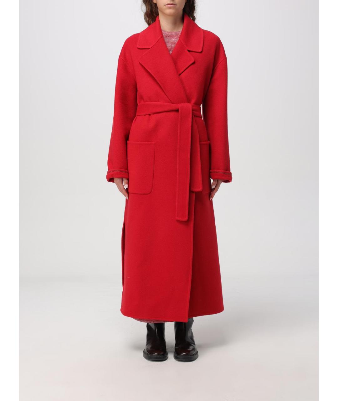 FABIANA FILIPPI Красное шерстяное пальто, фото 2
