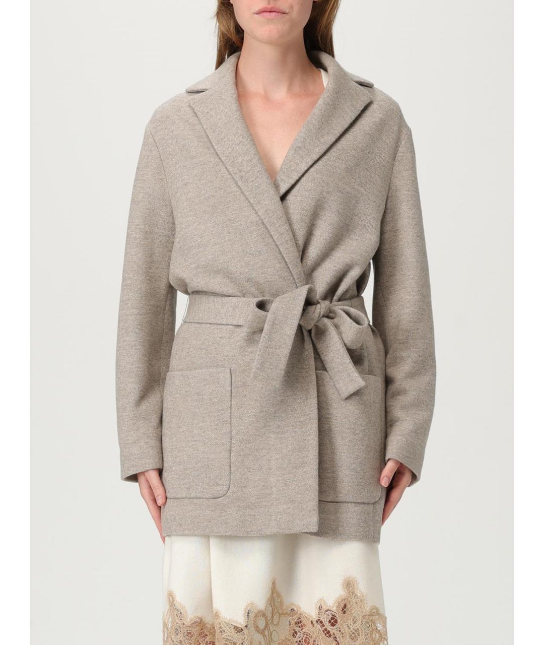 FABIANA FILIPPI Серое шерстяное пальто, фото 2