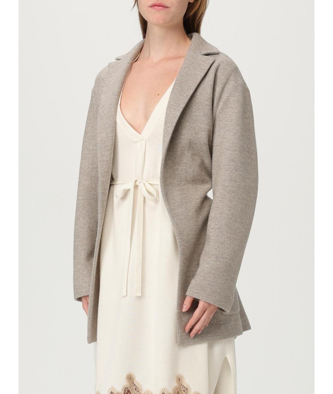 FABIANA FILIPPI Серое шерстяное пальто, фото 4
