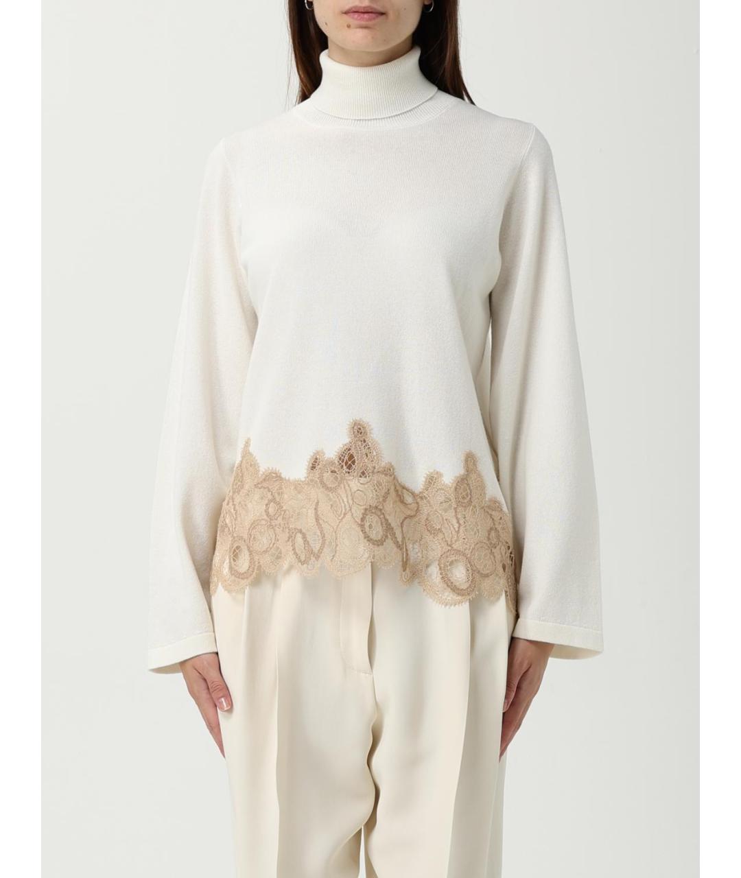 FABIANA FILIPPI Бежевый шерстяной джемпер / свитер, фото 2