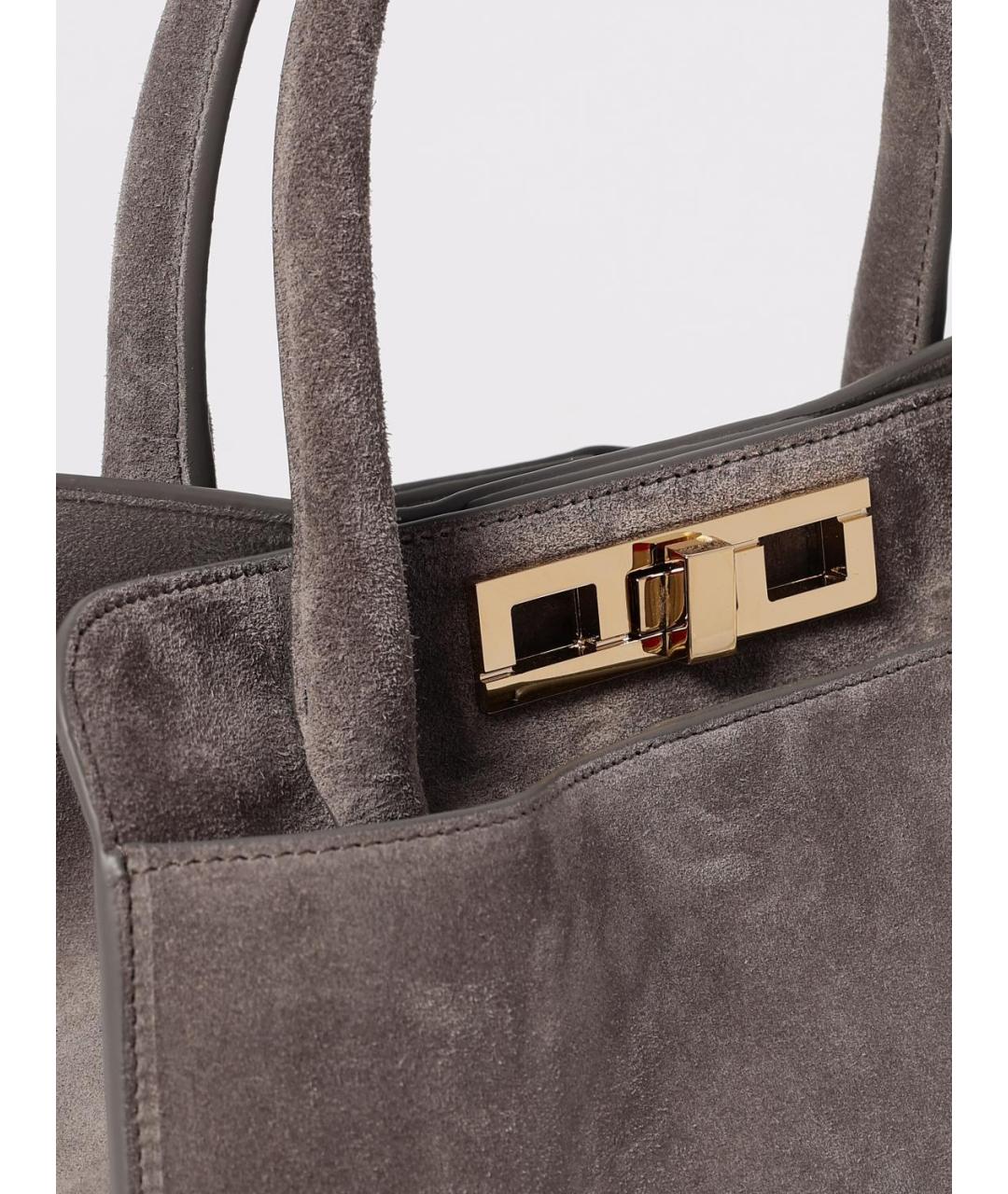 FABIANA FILIPPI Серая замшевая сумка тоут, фото 3