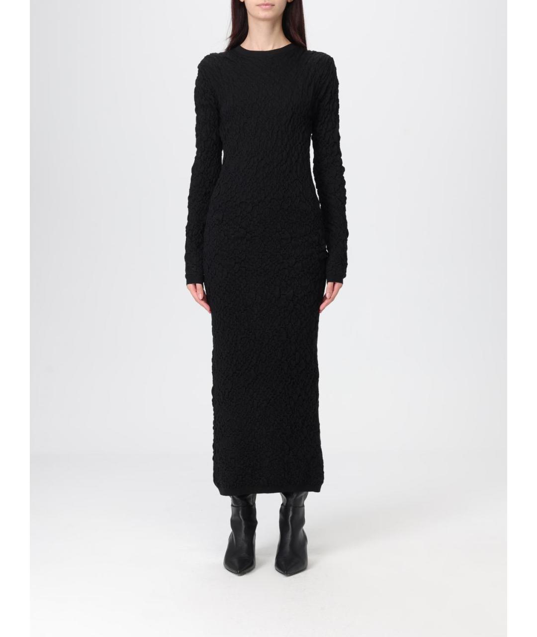FABIANA FILIPPI Черное шерстяное повседневное платье, фото 5