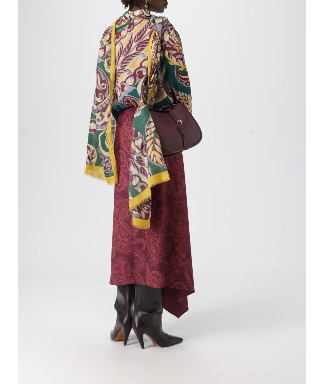 ETRO Бордовая кожаная сумка через плечо, фото 2