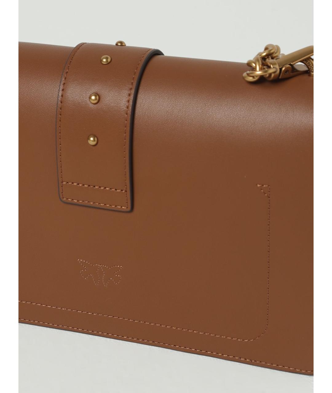 PINKO Коричневая кожаная сумка через плечо, фото 3