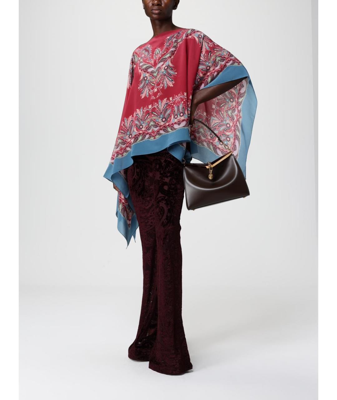 ETRO Коричневая кожаная сумка через плечо, фото 2