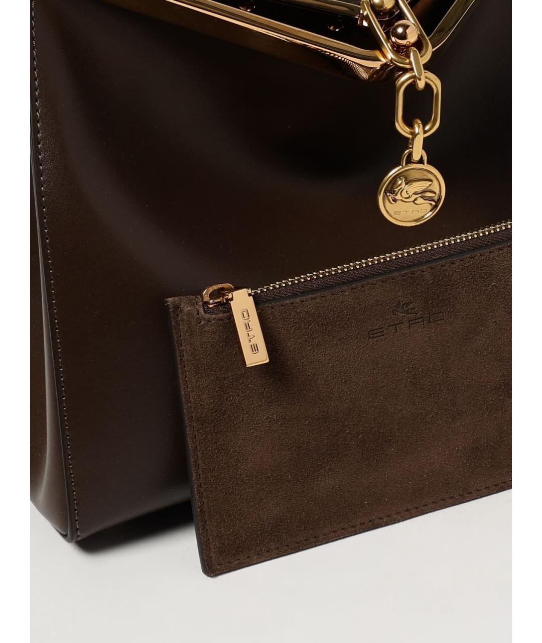 ETRO Коричневая кожаная сумка через плечо, фото 4
