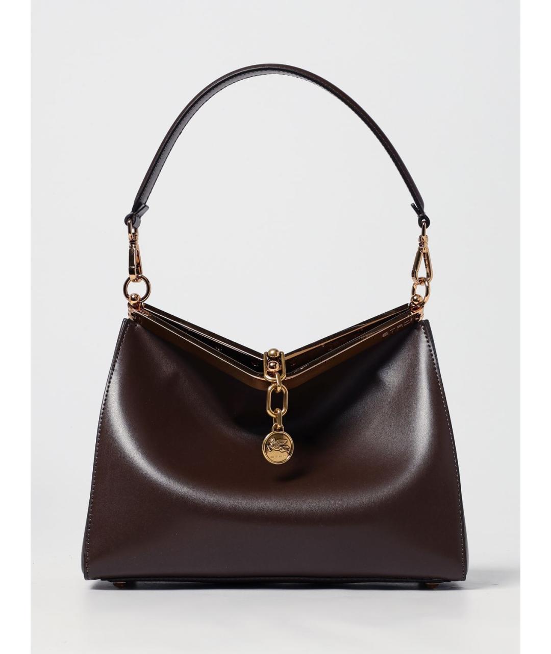 ETRO Коричневая кожаная сумка через плечо, фото 6