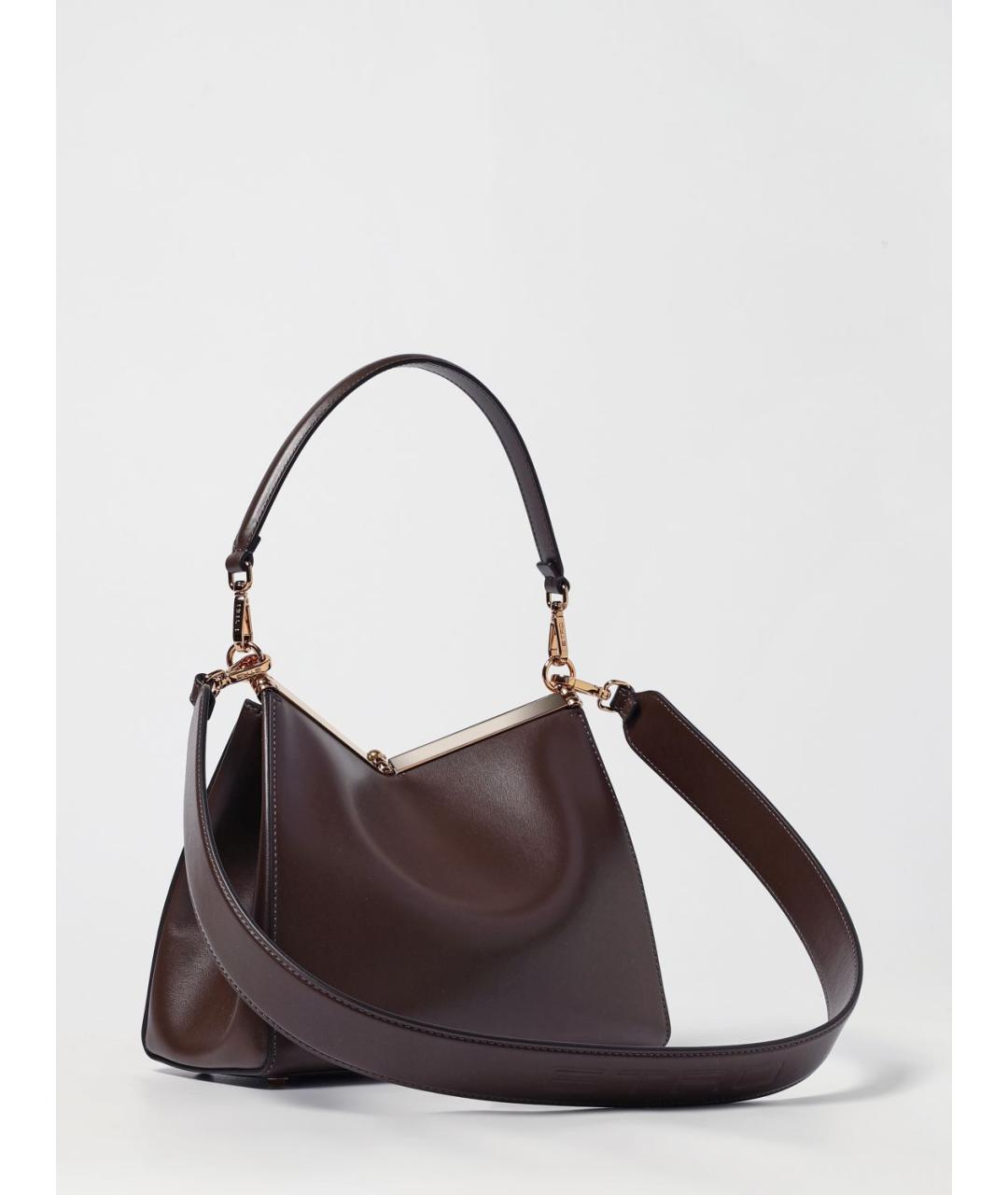 ETRO Коричневая кожаная сумка через плечо, фото 3