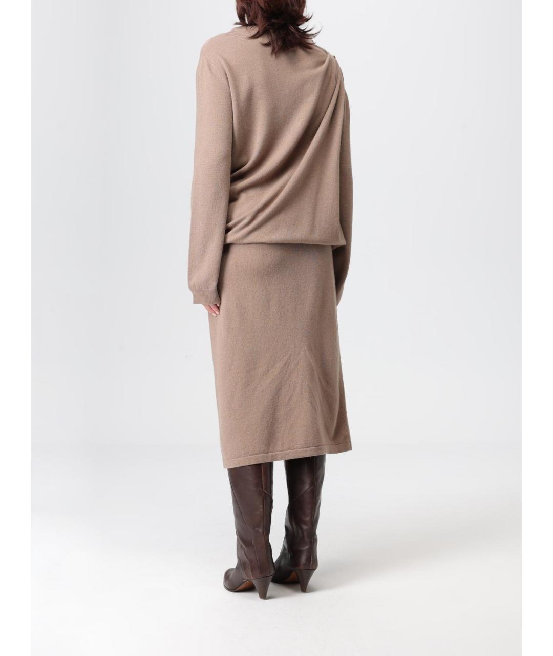 FABIANA FILIPPI Бежевое шерстяное повседневное платье, фото 2