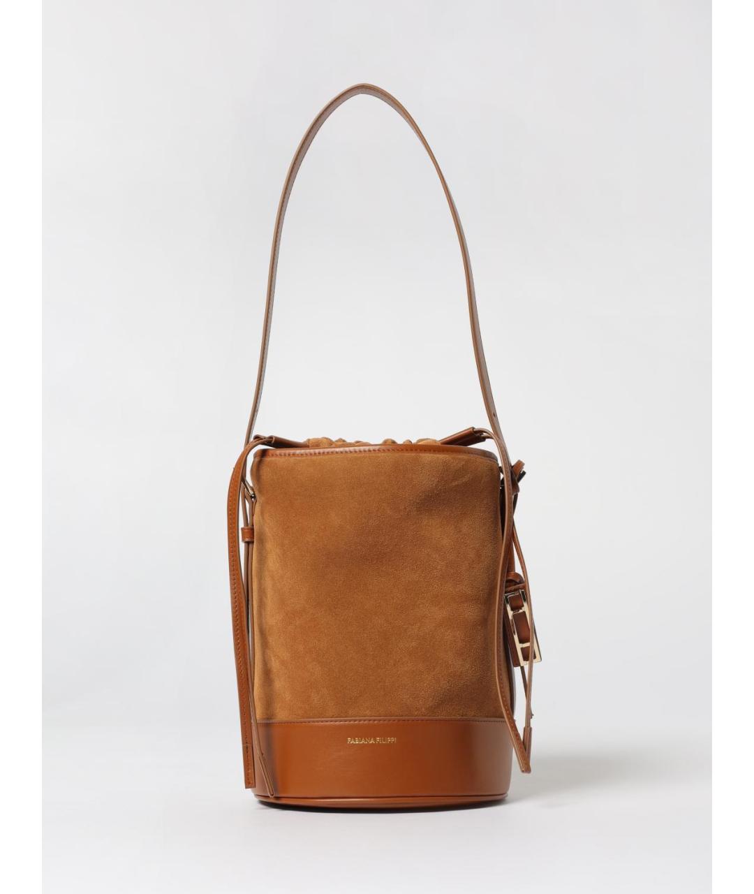 FABIANA FILIPPI Коричневая замшевая сумка тоут, фото 4