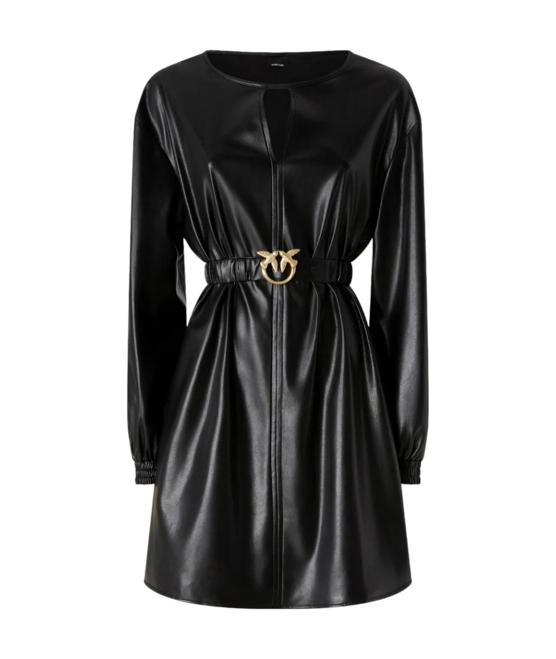 PINKO Черное полиуретановое платье, фото 1
