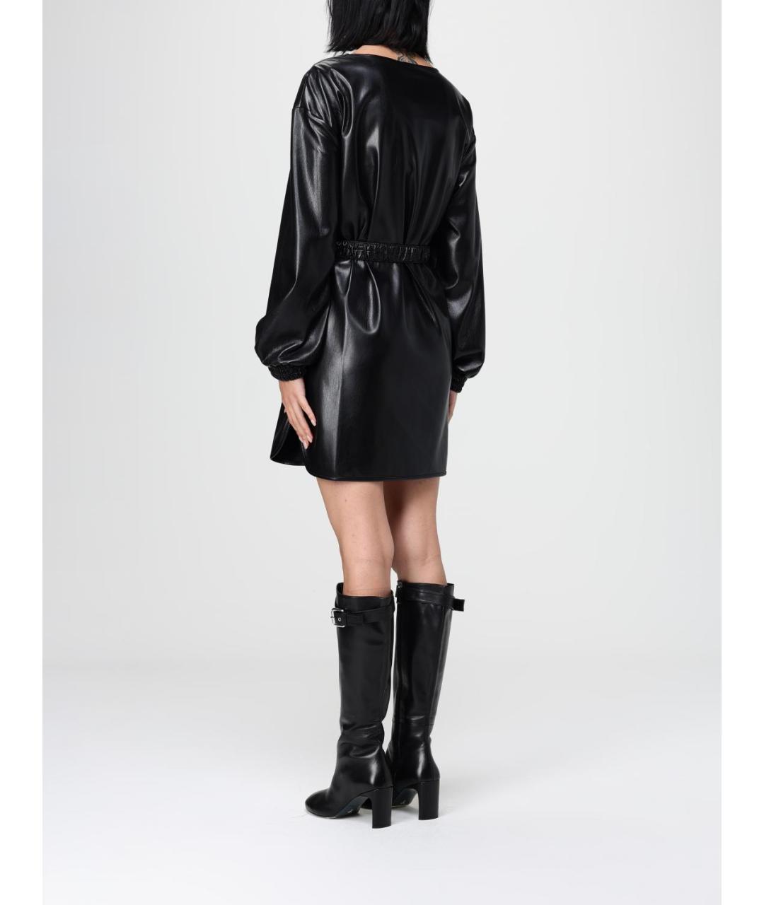 PINKO Черное полиуретановое платье, фото 3