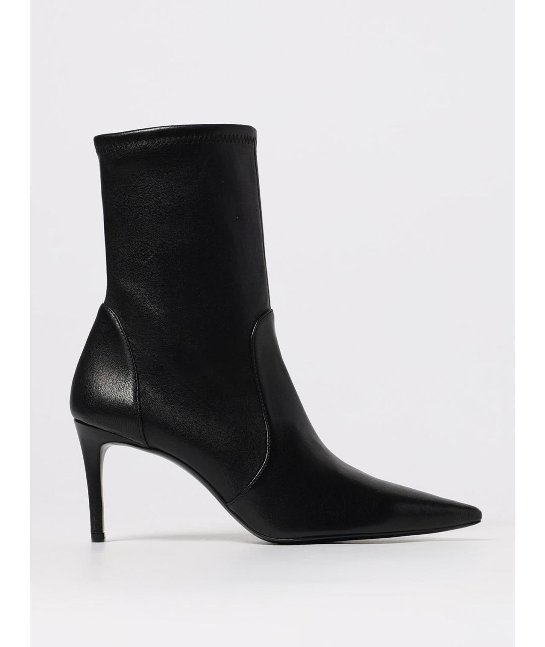 STUART WEITZMAN Черные кожаные ботильоны, фото 5