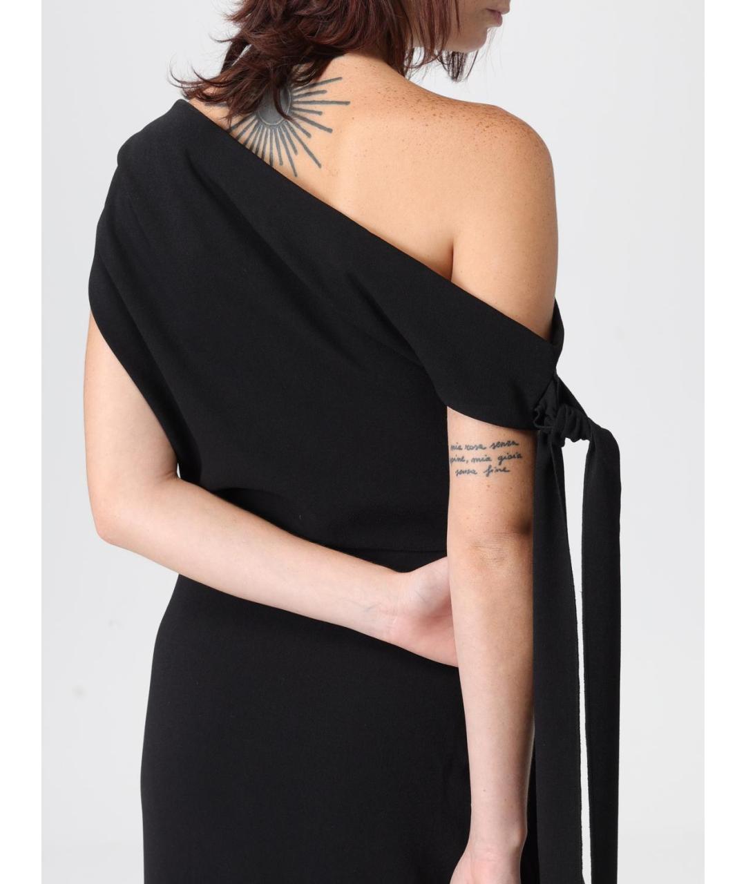 SOLACE LONDON Черное полиэстеровое вечернее платье, фото 4