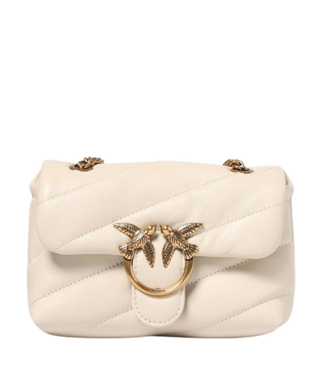 PINKO Белая кожаная сумка через плечо, фото 1