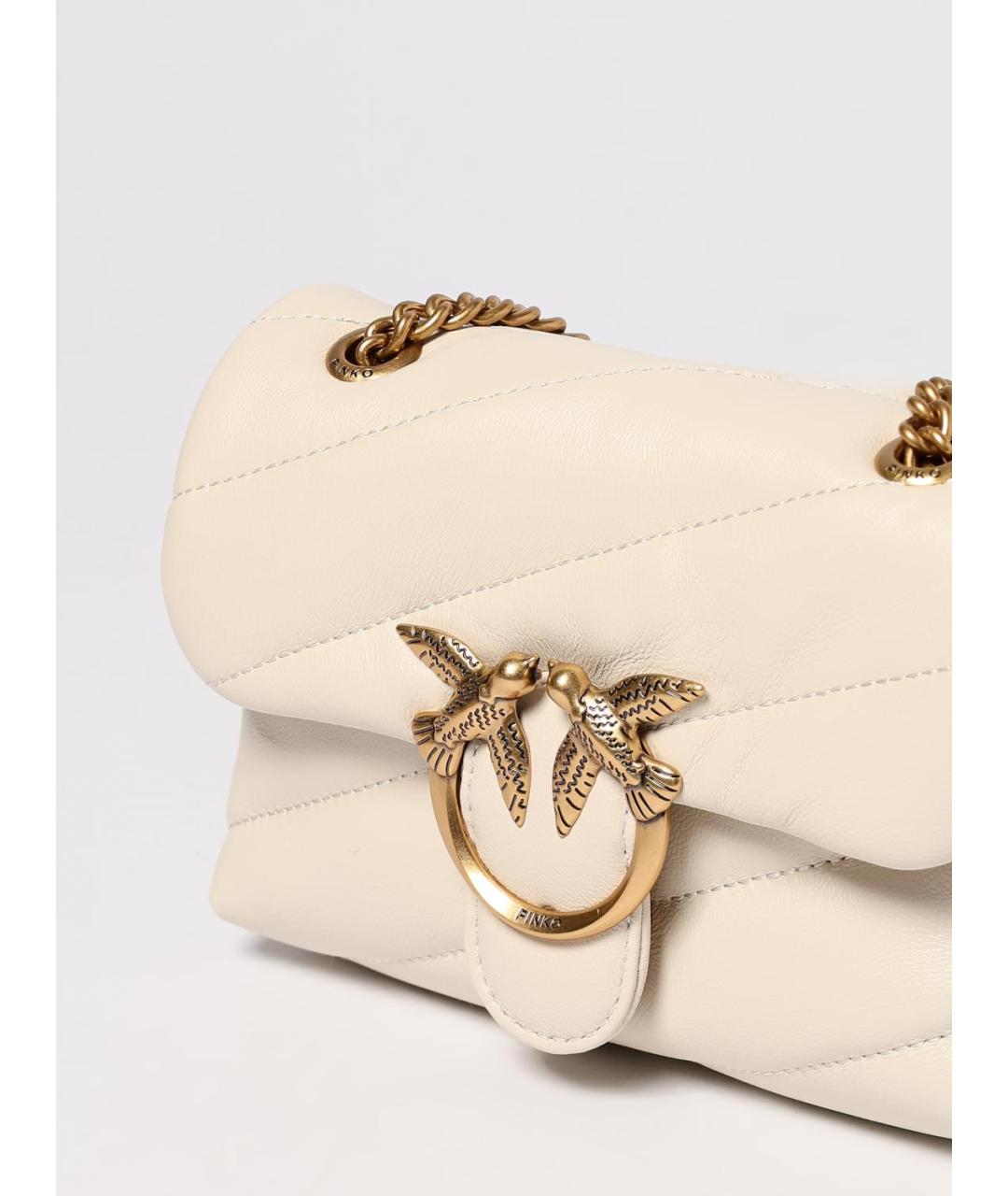 PINKO Белая кожаная сумка через плечо, фото 3