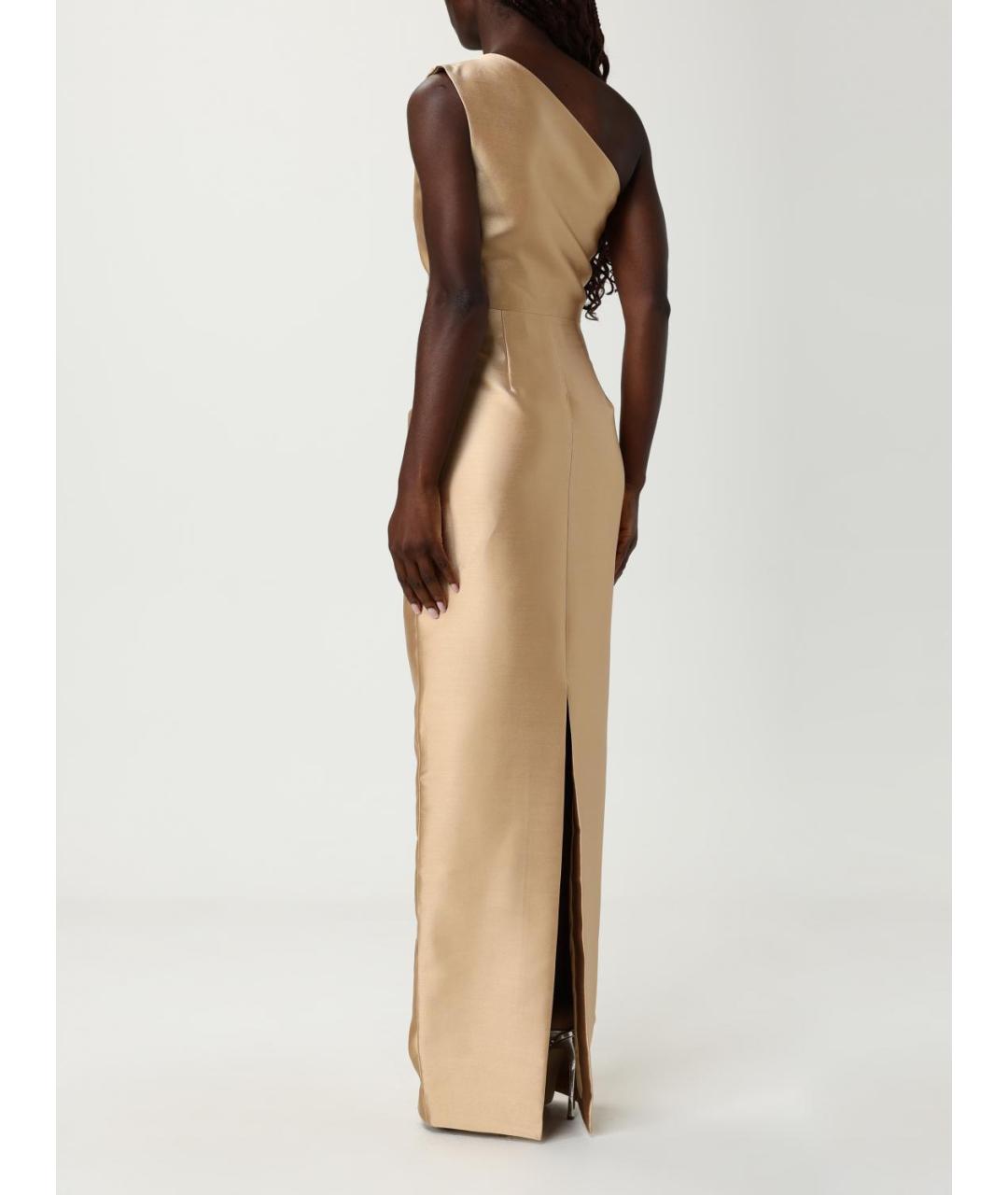 SOLACE LONDON Золотое полиэстеровое вечернее платье, фото 3