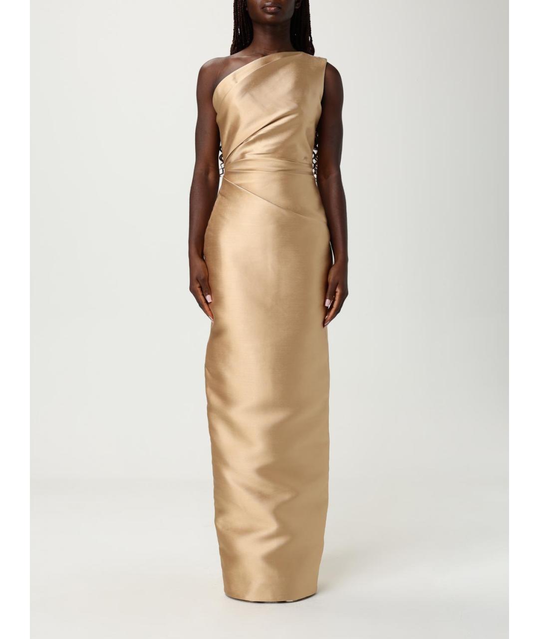 SOLACE LONDON Золотое полиэстеровое вечернее платье, фото 2