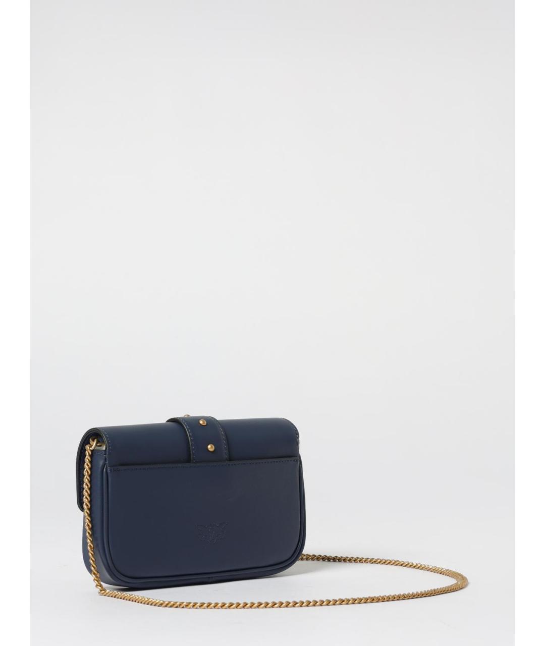 PINKO Темно-синяя кожаная сумка через плечо, фото 2