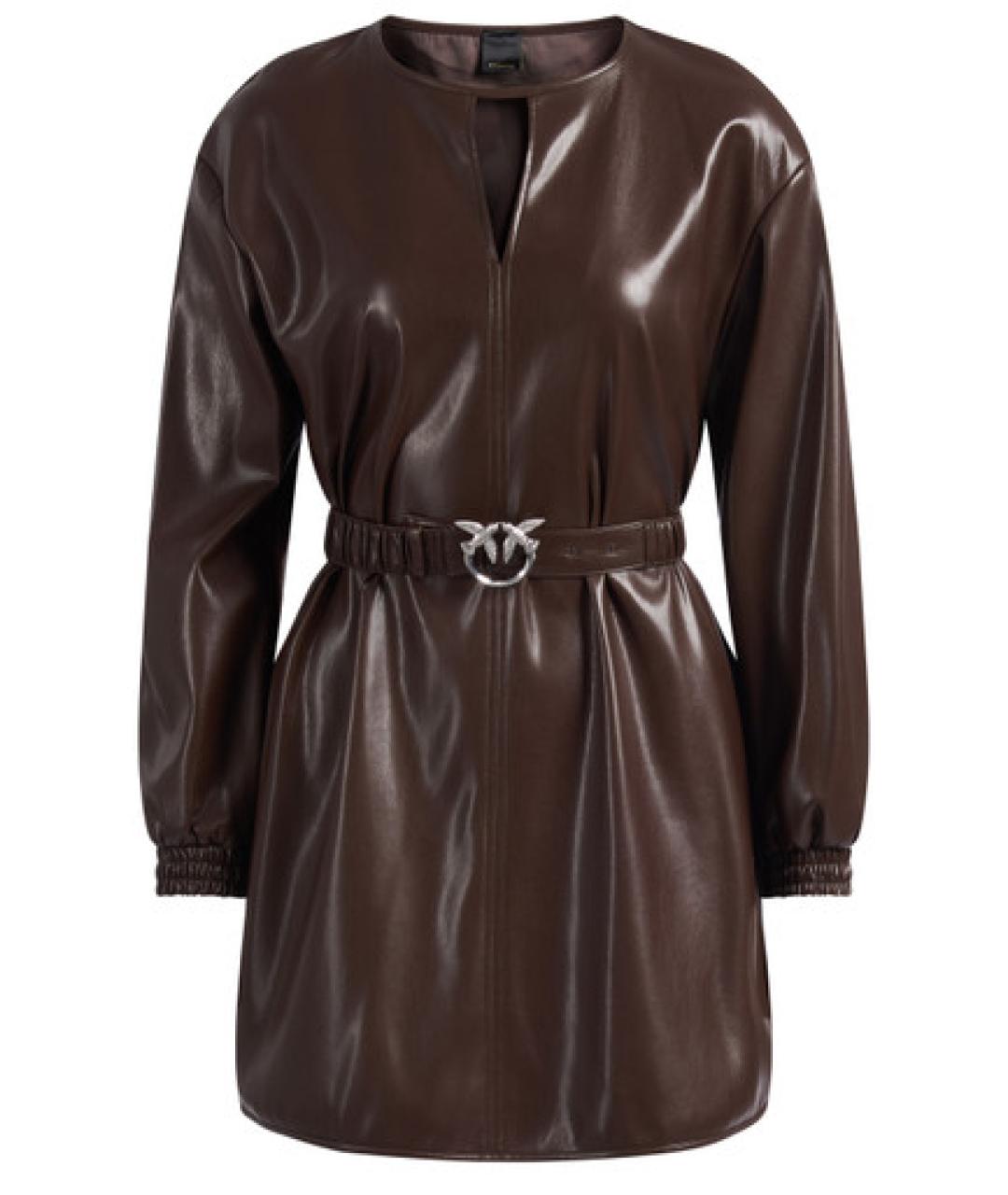 PINKO Коричневое полиэстеровое платье, фото 1