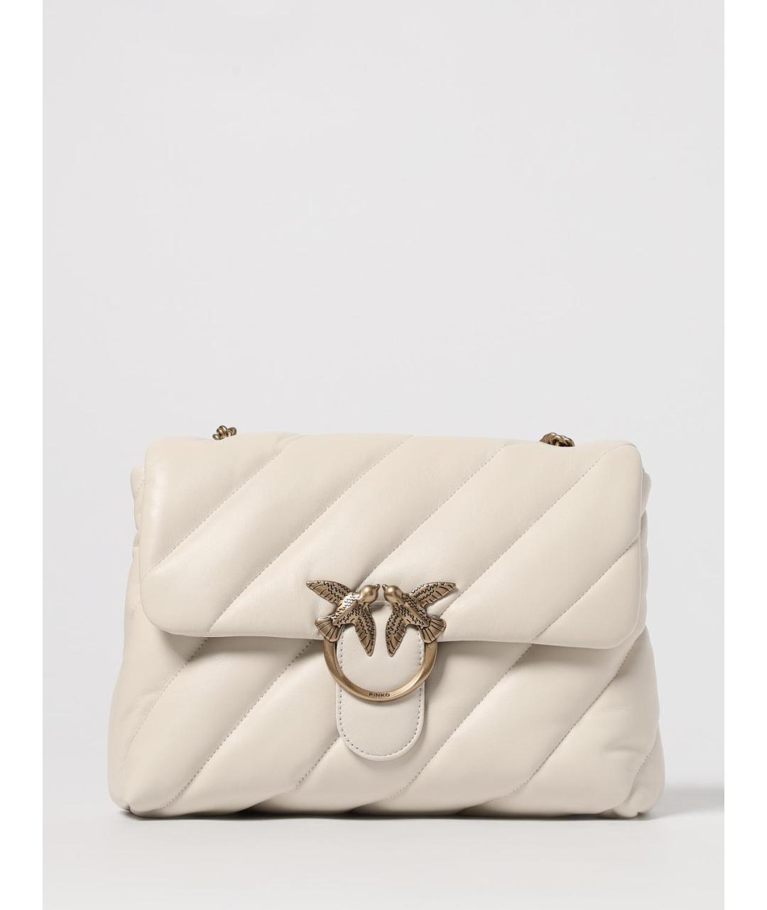 PINKO Белая кожаная сумка через плечо, фото 4