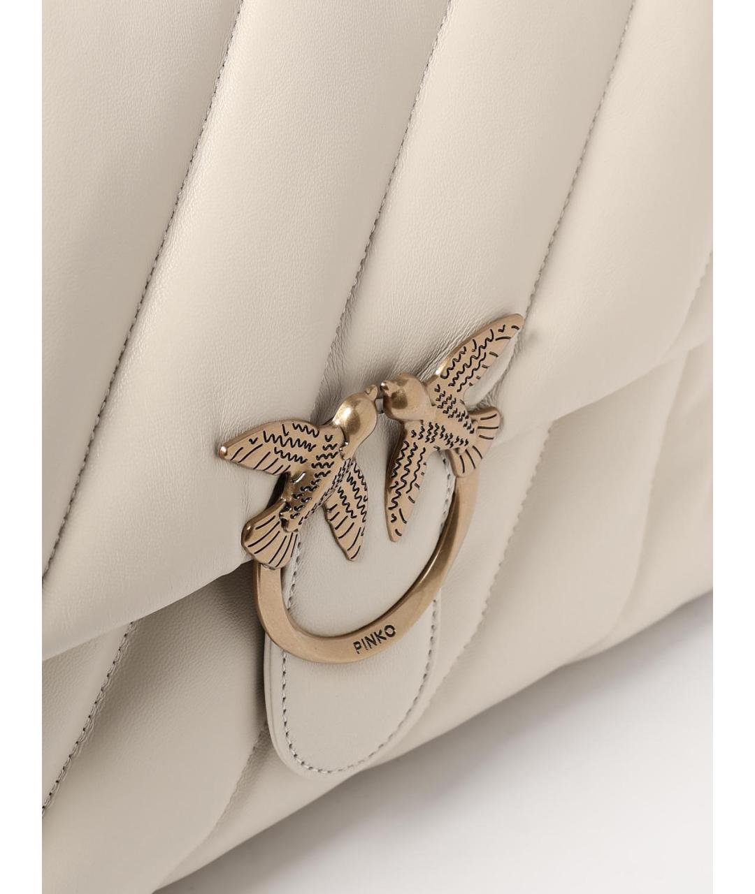 PINKO Белая кожаная сумка через плечо, фото 3