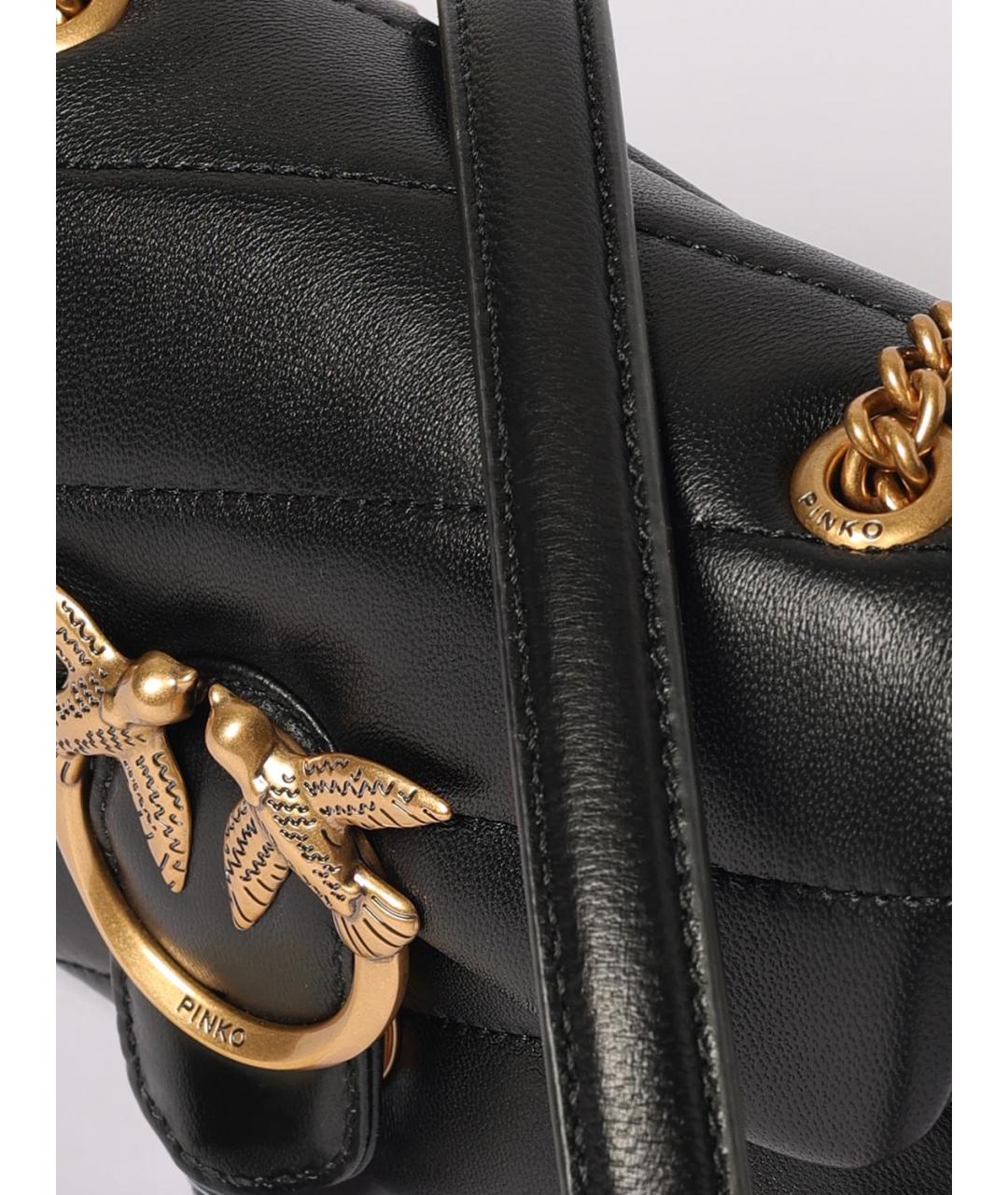 PINKO Черная кожаная сумка через плечо, фото 3