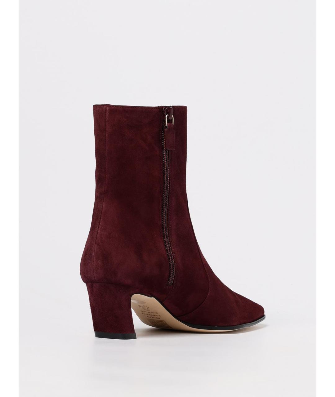 STUART WEITZMAN Бордовые замшевые ботильоны, фото 3