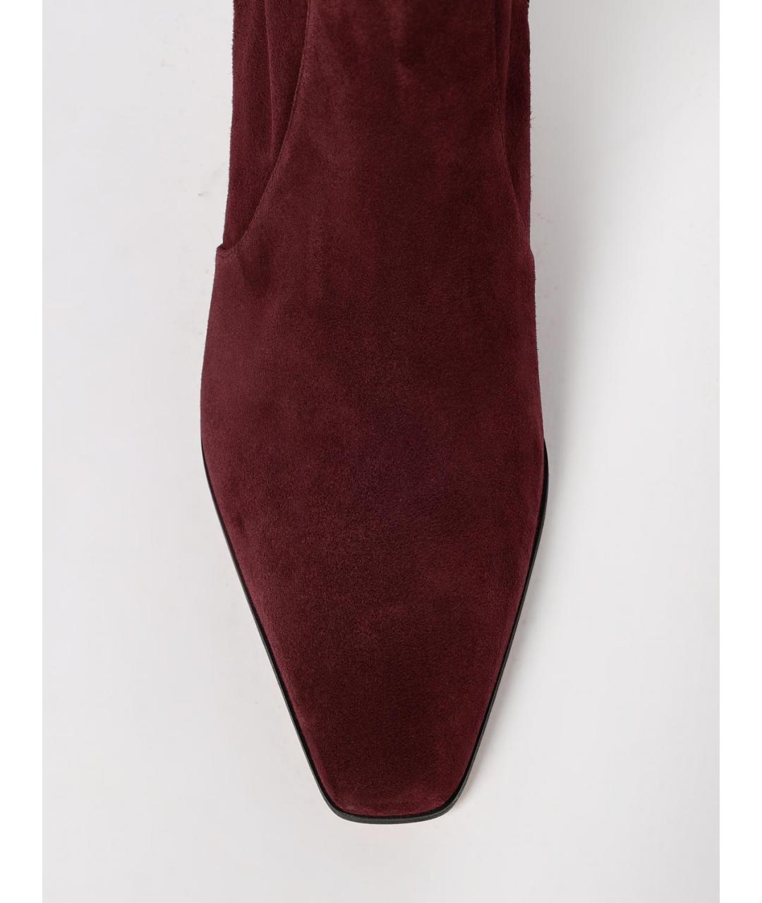 STUART WEITZMAN Бордовые замшевые ботильоны, фото 4