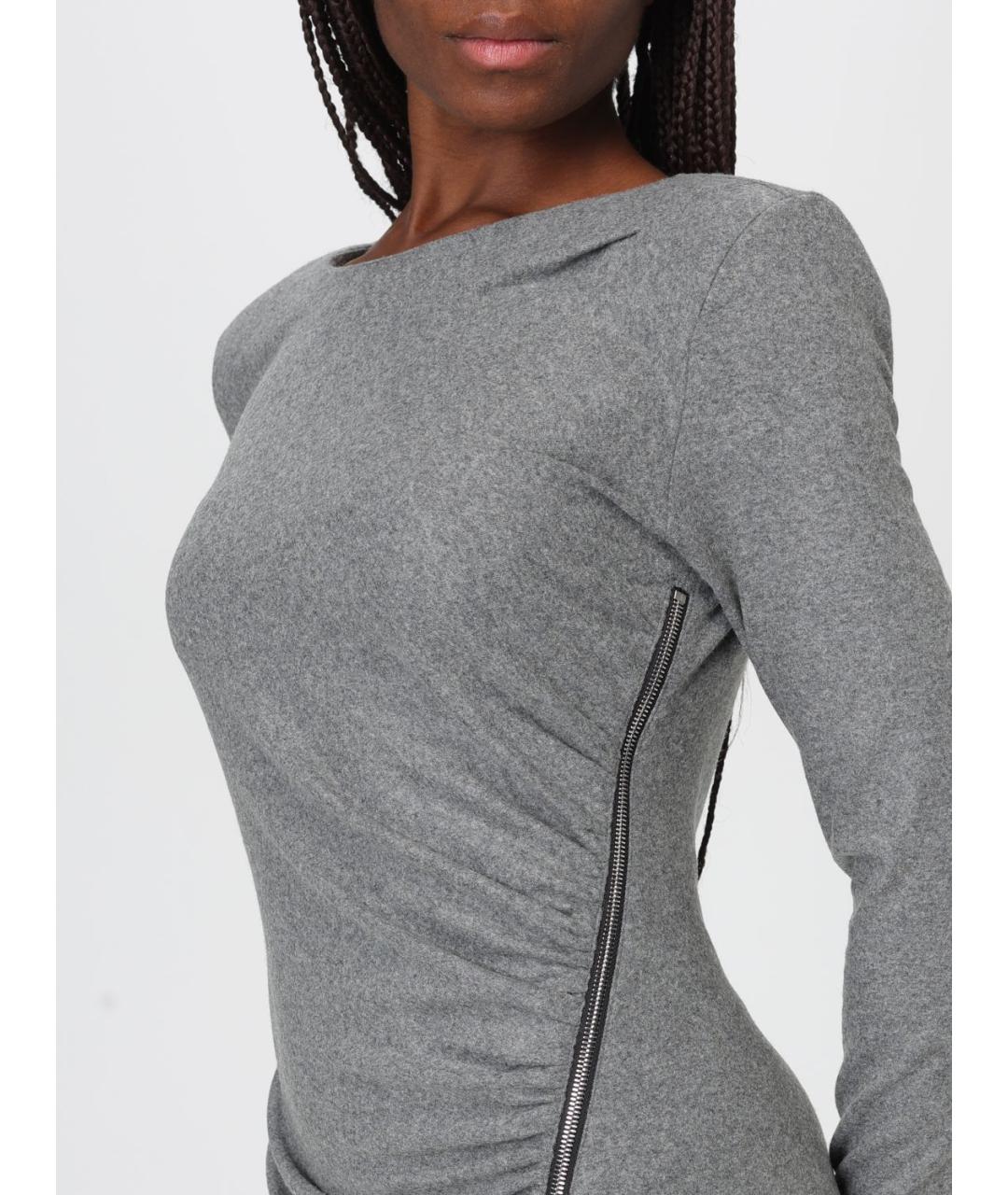 PINKO Серое полиэстеровое платье, фото 4