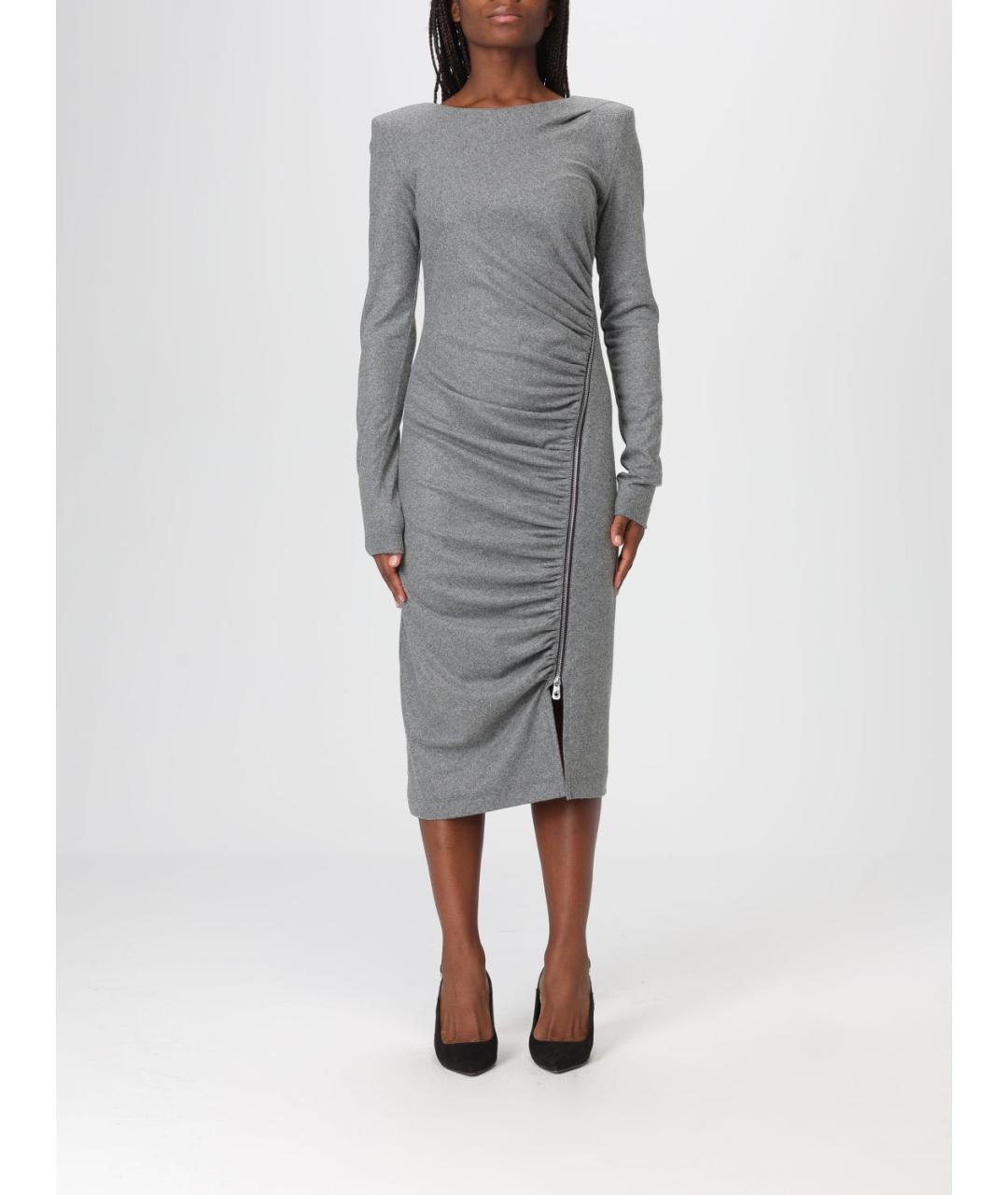 PINKO Серое полиэстеровое платье, фото 2