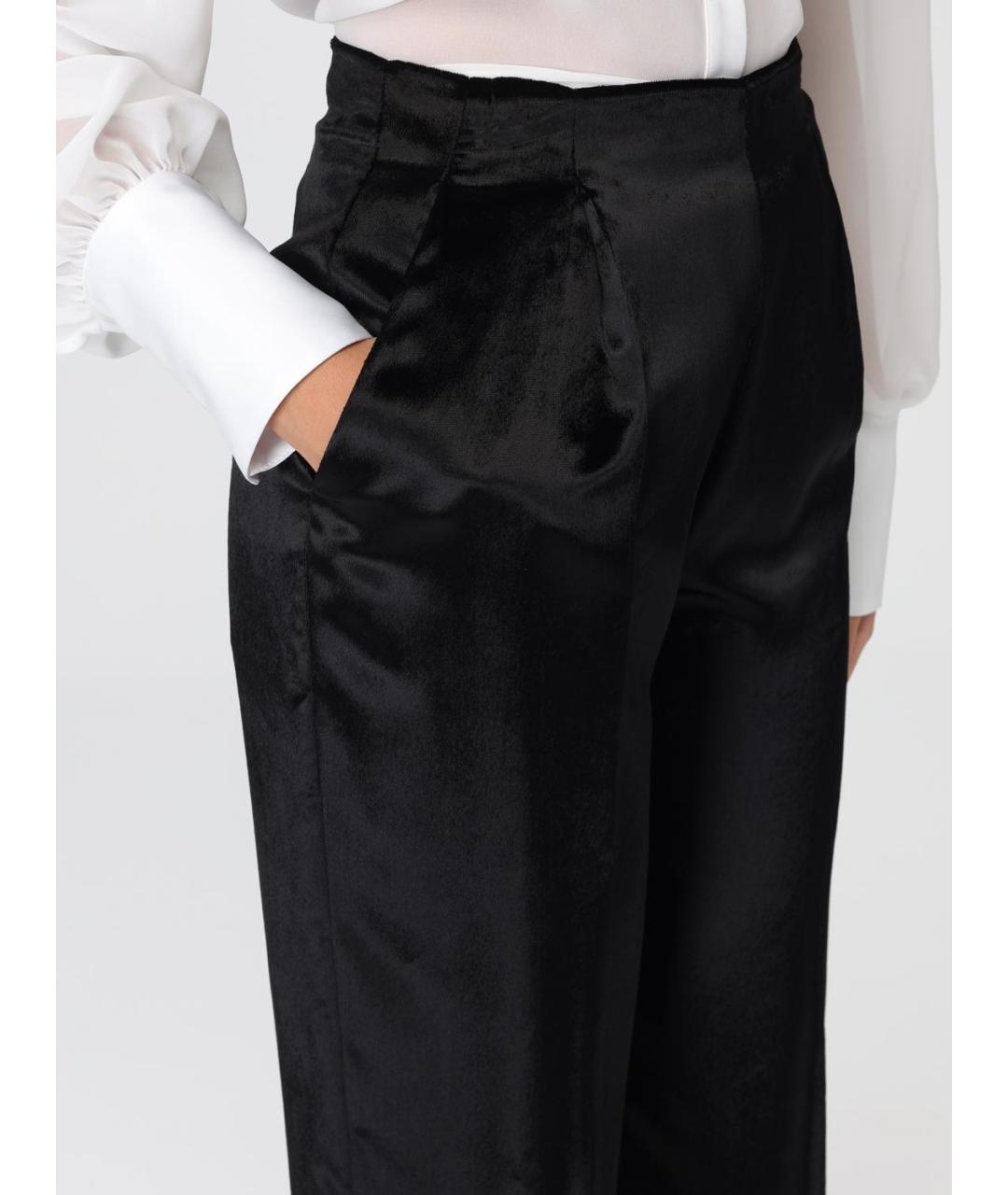 ALBERTA FERRETTI Черные вискозные прямые брюки, фото 6