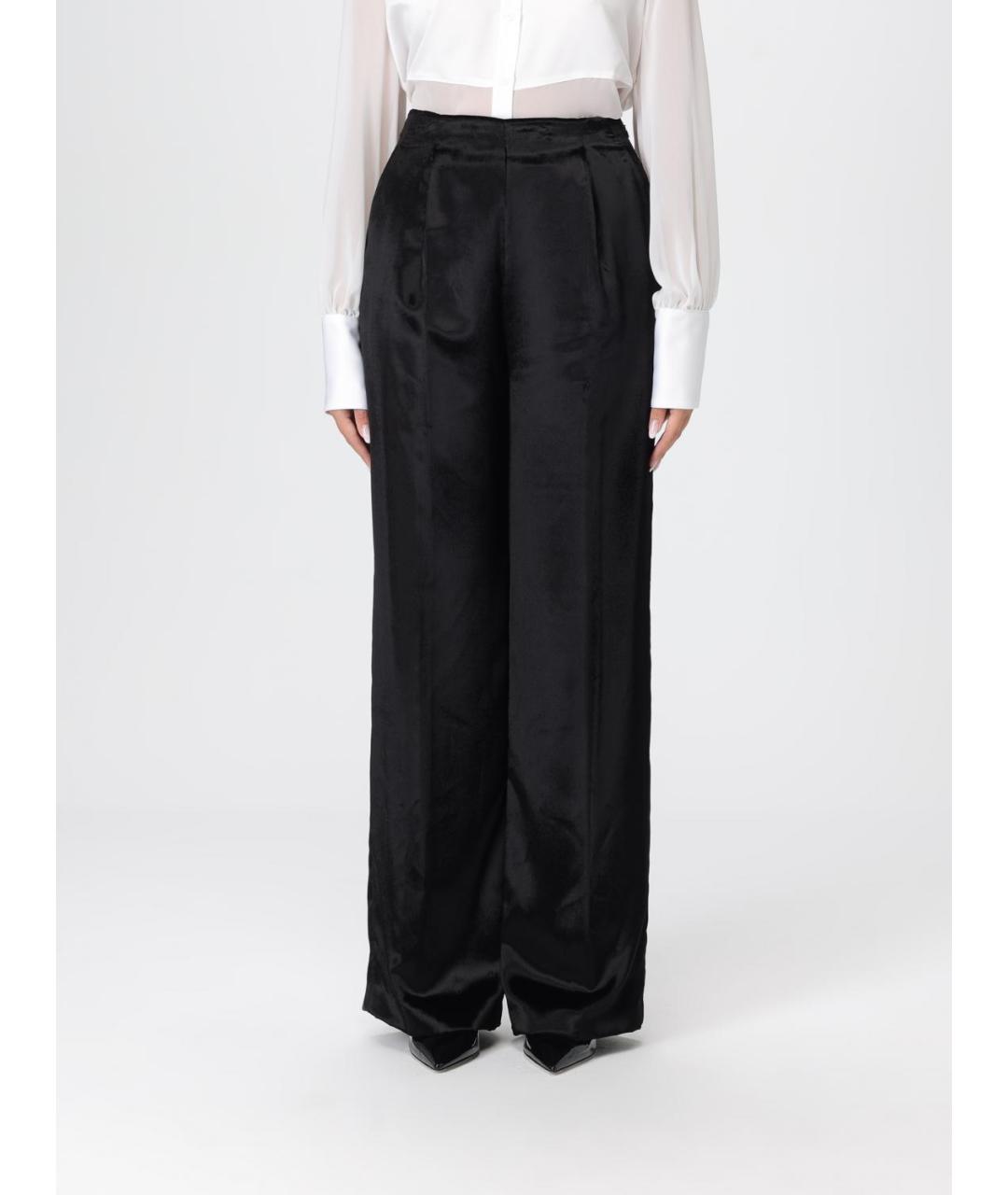 ALBERTA FERRETTI Черные вискозные прямые брюки, фото 2