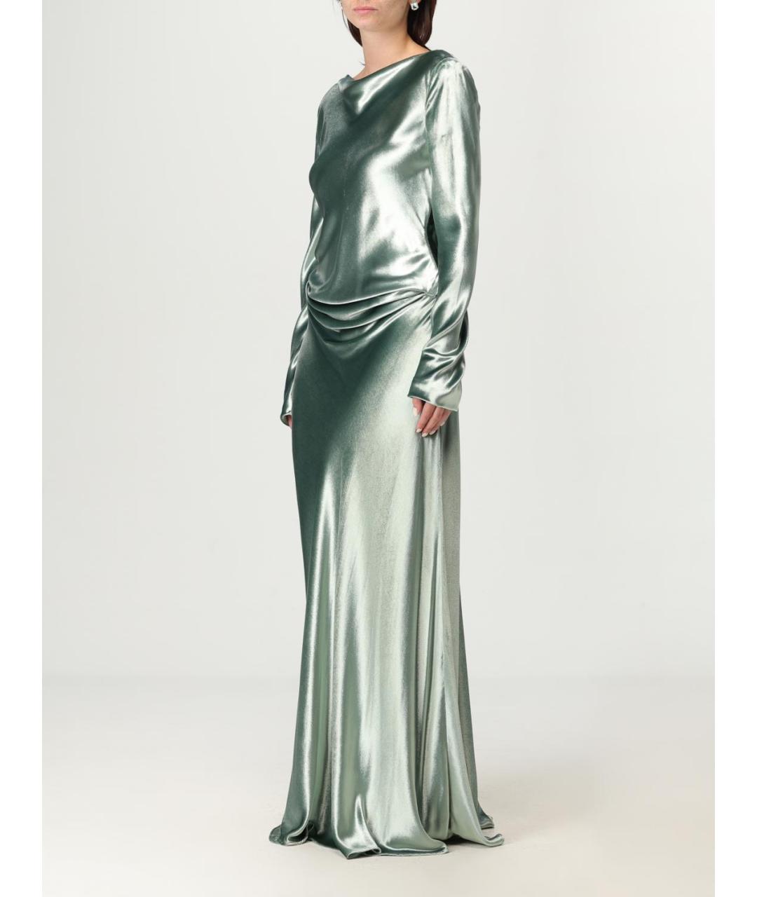 ALBERTA FERRETTI Зеленые вискозное вечернее платье, фото 4