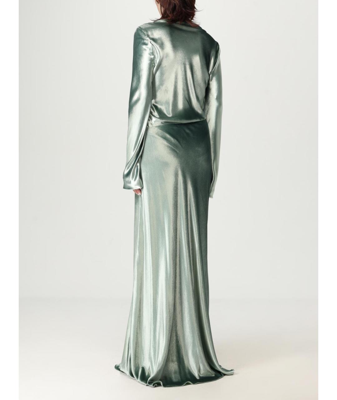 ALBERTA FERRETTI Зеленые вискозное вечернее платье, фото 3
