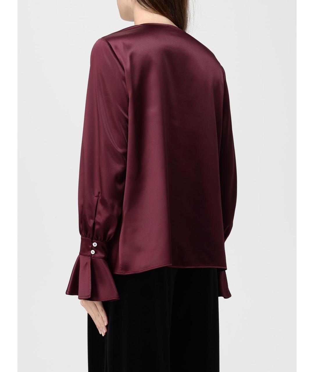 PINKO Бордовая полиэстеровая блузы, фото 3
