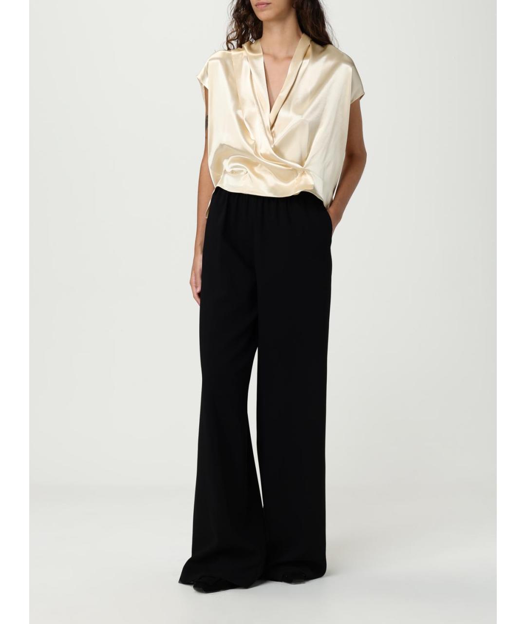 ALBERTA FERRETTI Бежевая вискозная блузы, фото 2