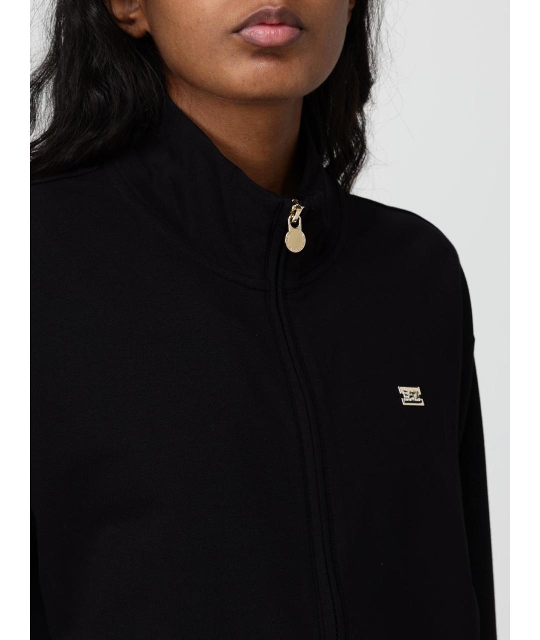 EA7 Черный хлопковый костюм с брюками, фото 5