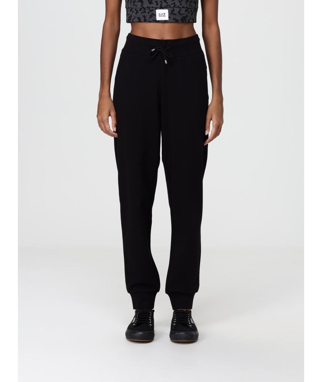 EA7 Черный хлопковый костюм с брюками, фото 6