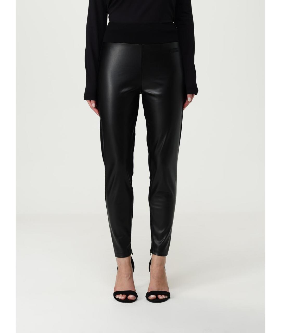 EA7 Черные полиэстеровые брюки узкие, фото 4