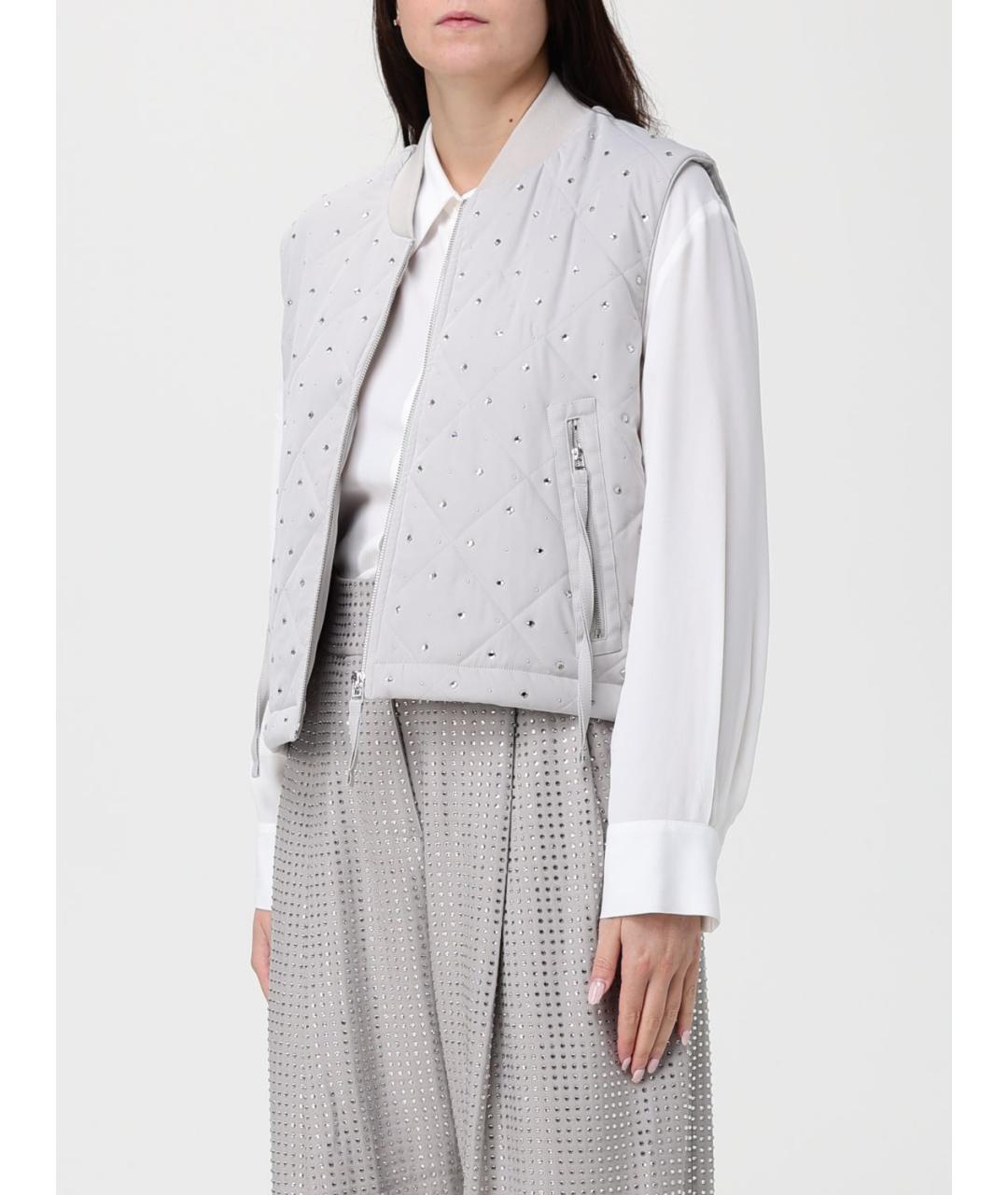 PINKO Серая полиэстеровая жилетка, фото 3